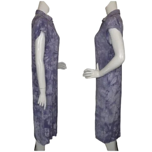 LULUS Shirt Dress, XS, Purple Tie-dye, Short sleeve, button front, Rayon - Picture 5 of 13
